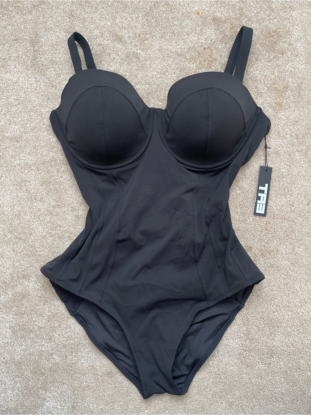 TA3 Lushy One Piece Swimsuit Black 2X RL H/I Cup NWT Shaping Swimwear